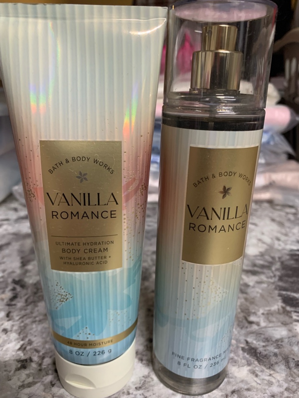 Bath & Body Works Vanilla Romance Body Cream & Fine Fragrance Mist - FULL SIZE